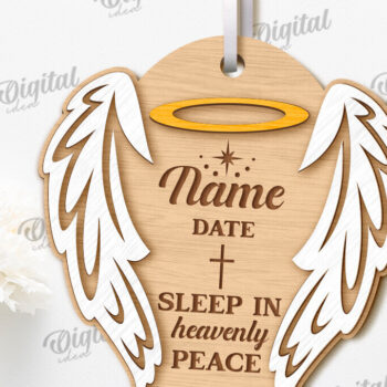 Intra απο ξύλο plywood 3mm-4mm πάχος – Προσωποποιημένο στολίδι αναμνηστικού κοπής με λέιζερ Δίασταση  20x20 cm INTRAFABR-118092561 - Image 1