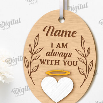 Intra απο ξύλο plywood 3mm-4mm πάχος – Προσωποποιημένο στολίδι αναμνηστικού κοπής με λέιζερ Δίασταση  20x20 cm INTRAFABR-118092644 - Image 1