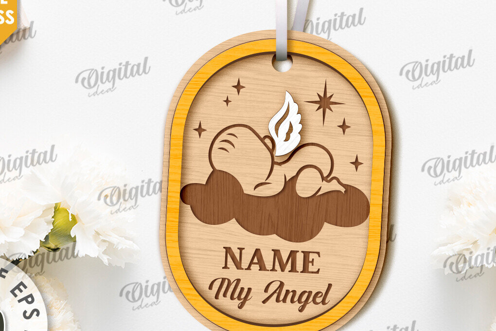 Intra απο ξύλο plywood 3mm-4mm πάχος – Προσωποποιημένο στολίδι αναμνηστικού κοπής με λέιζερ Δίασταση  20x20 cm INTRAFABR-118092692