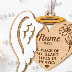 Intra απο ξύλο plywood 3mm-4mm πάχος – Προσωποποιημένο στολίδι αναμνηστικού κοπής με λέιζερ Δίασταση  20x20 cm INTRAFABR-118092735