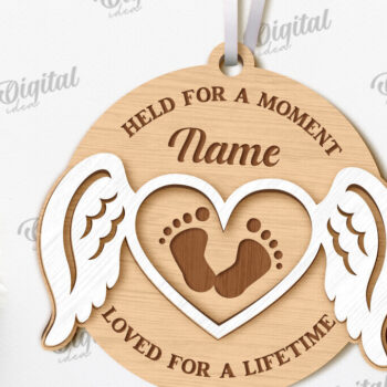 Intra απο ξύλο plywood 3mm-4mm πάχος – Προσωποποιημένο στολίδι αναμνηστικού κοπής με λέιζερ Δίασταση  20x20 cm INTRAFABR-118092796 - Image 1