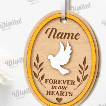 Intra απο ξύλο plywood 3mm-4mm πάχος – Προσωποποιημένο στολίδι αναμνηστικού κοπής με λέιζερ Δίασταση  20x20 cm INTRAFABR-118092875 - Image 1