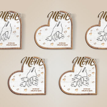 Intra απο ξύλο plywood 3mm-4mm πάχος – Εξατομικευμένη βάση για τα χέρια της μαμάς και του παιδιού Δίασταση  20x20 cm INTRAFABR-121827856 - Image 2