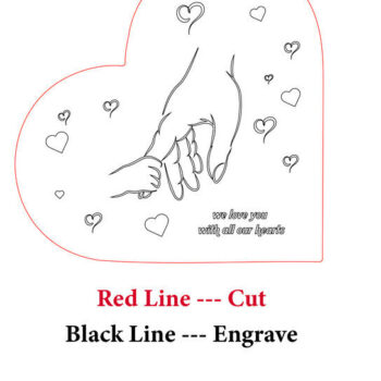 Intra απο ξύλο plywood 3mm-4mm πάχος – Εξατομικευμένη βάση για τα χέρια της μαμάς και του παιδιού Δίασταση  20x20 cm INTRAFABR-121827856 - Image 6