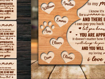 Intra απο ξύλο plywood 3mm-4mm πάχος – Εξατομικευμένο δώρο μαμάς Δίασταση 20x20 cm INTRAFABR-65449873 - Image 1