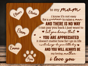 Intra απο ξύλο plywood 3mm-4mm πάχος – Εξατομικευμένο δώρο μαμάς Δίασταση 20x20 cm INTRAFABR-65449873 - Image 2