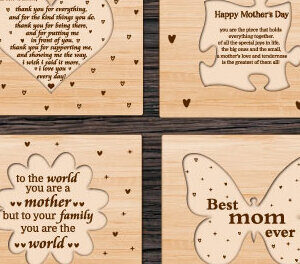 Intra απο ξύλο plywood 3mm-4mm πάχος – Εξατομικευμένο δώρο για τη γιορτή της μητέρας Aser Cut Δίασταση 20x20 cm INTRAFABR-68583792