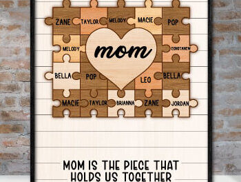 Intra απο ξύλο plywood 3mm-4mm πάχος – Εξατομικευμένη πινακίδα παζλ για τη γιορτή της μητέρας Δίασταση 20x20 cm INTRAFABR-65659001 - Image 1