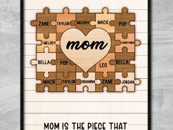 Intra απο ξύλο plywood 3mm-4mm πάχος – Εξατομικευμένη πινακίδα παζλ για τη γιορτή της μητέρας Δίασταση 20x20 cm INTRAFABR-65659001 - Image 2