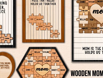 Intra απο ξύλο plywood 3mm-4mm πάχος – Εξατομικευμένη πινακίδα παζλ για τη γιορτή της μητέρας Δίασταση 20x20 cm INTRAFABR-65659032 - Image 1
