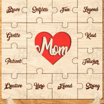 Intra απο ξύλο plywood 3mm-4mm πάχος – Εξατομικευμένο παζλ για την Ημέρα της Μητέρας Δίασταση  20x20 cm INTRAFABR-116295328 - Image 4