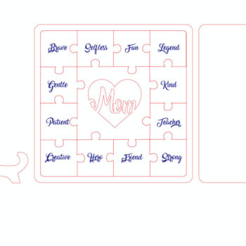 Intra απο ξύλο plywood 3mm-4mm πάχος – Εξατομικευμένο παζλ για την Ημέρα της Μητέρας Δίασταση  20x20 cm INTRAFABR-116295328 - Image 6