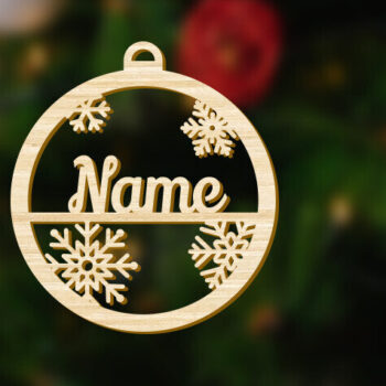 Intra απο ξύλο plywood 3mm-4mm πάχος – Προσωποποιημένο Όνομα Χριστουγεννιάτικο Στολίδι Δίασταση  20x20 cm INTRAFABR-84434431 - Image 3
