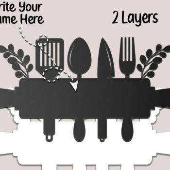 Intra απο ξύλο plywood 3mm-4mm πάχος – Προσωποποιημένη ονομασία Πινακίδα κουζίνας Lasercut Δίασταση  20x20 cm INTRAFABR-119566060 - Image 3