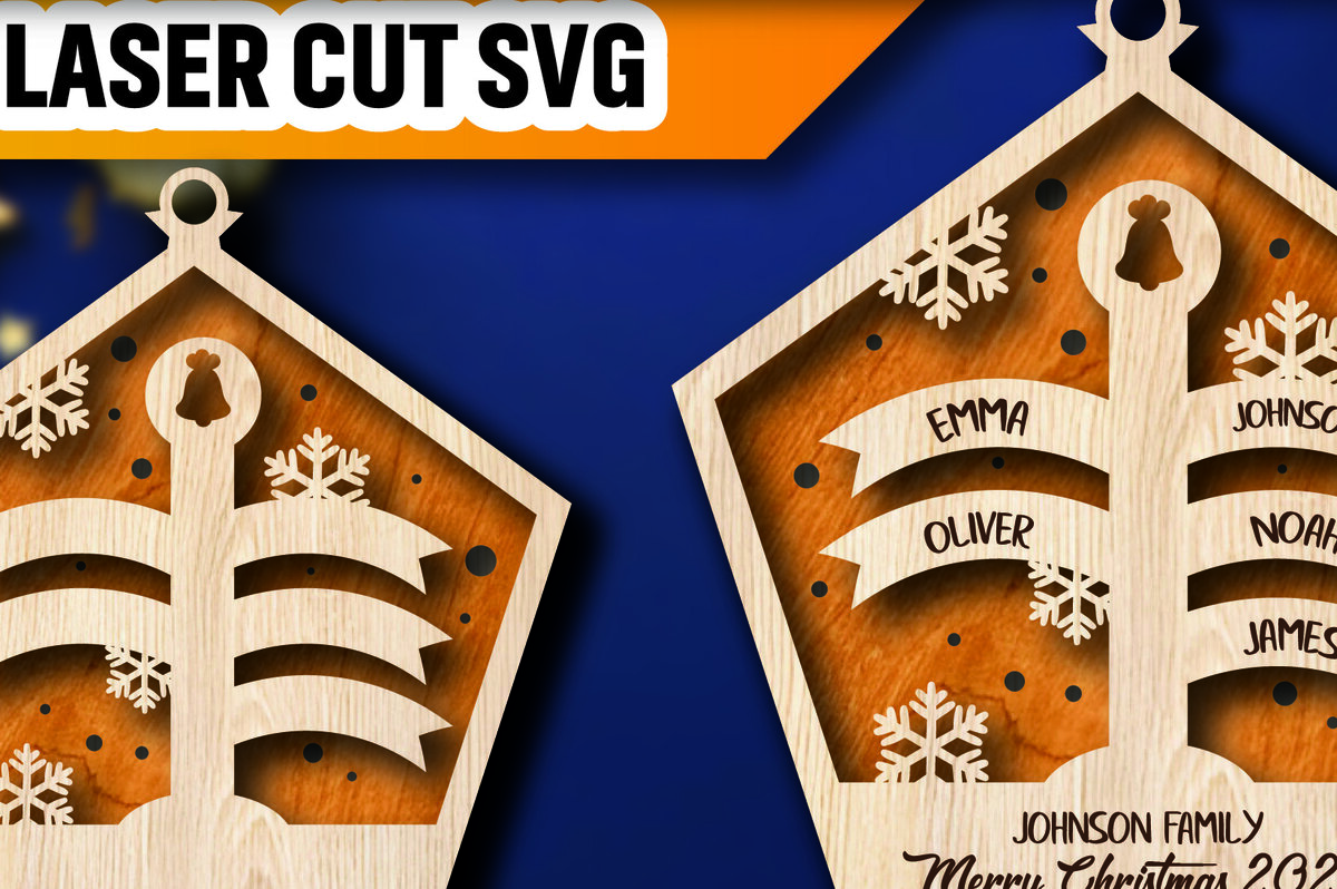 Intra απο ξύλο plywood 3mm-4mm πάχος – Εξατομικευμένο Οικογενειακό Στολίδι του Βόρειου Πόλου Δίασταση  20x20 cm INTRAFABR-105264732