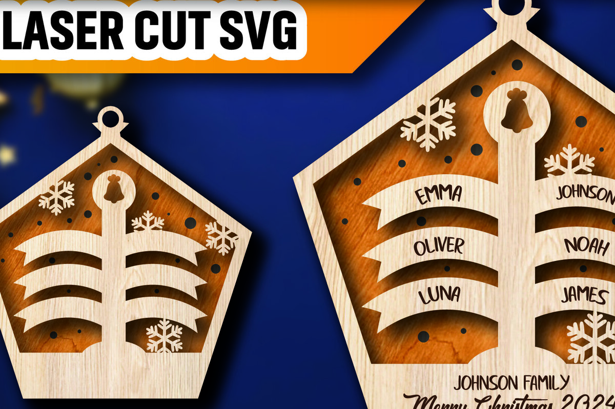 Intra απο ξύλο plywood 3mm-4mm πάχος – Εξατομικευμένο Οικογενειακό Στολίδι του Βόρειου Πόλου Δίασταση  20x20 cm INTRAFABR-105264809