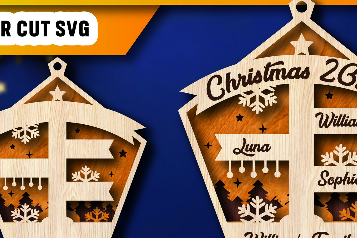 Intra απο ξύλο plywood 3mm-4mm πάχος – Εξατομικευμένο Οικογενειακό Στολίδι του Βόρειου Πόλου Δίασταση  20x20 cm INTRAFABR-105340711