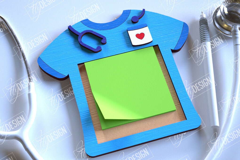 Intra απο ξύλο plywood 3mm-4mm πάχος – Εξατομικευμένη θήκη για κολλητικό σημειωματάριο νοσοκόμας Δίασταση  20x20 cm INTRAFABR-114813992