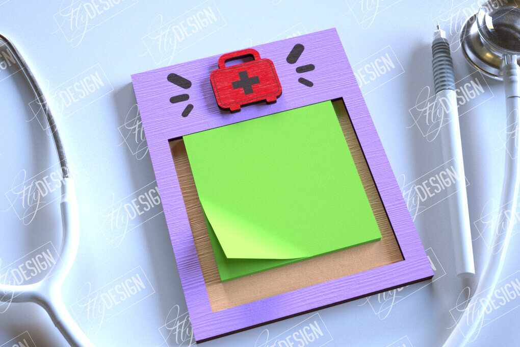 Intra απο ξύλο plywood 3mm-4mm πάχος – Εξατομικευμένη θήκη για κολλητικό σημειωματάριο νοσοκόμας Δίασταση  20x20 cm INTRAFABR-114814036