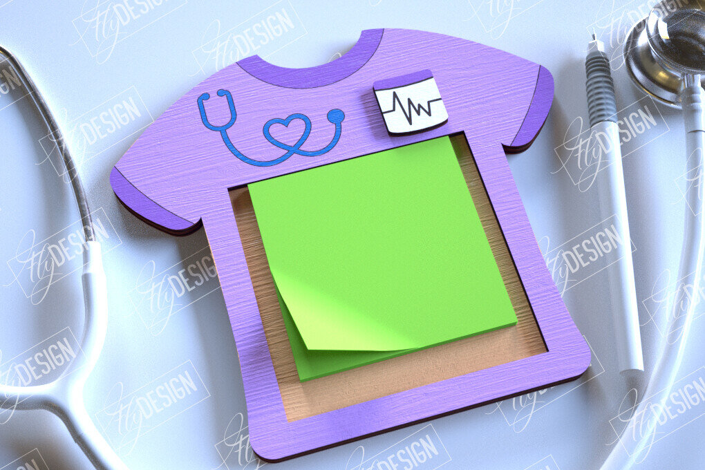 Intra απο ξύλο plywood 3mm-4mm πάχος – Εξατομικευμένη θήκη για κολλητικό σημειωματάριο νοσοκόμας Δίασταση  20x20 cm INTRAFABR-114814095