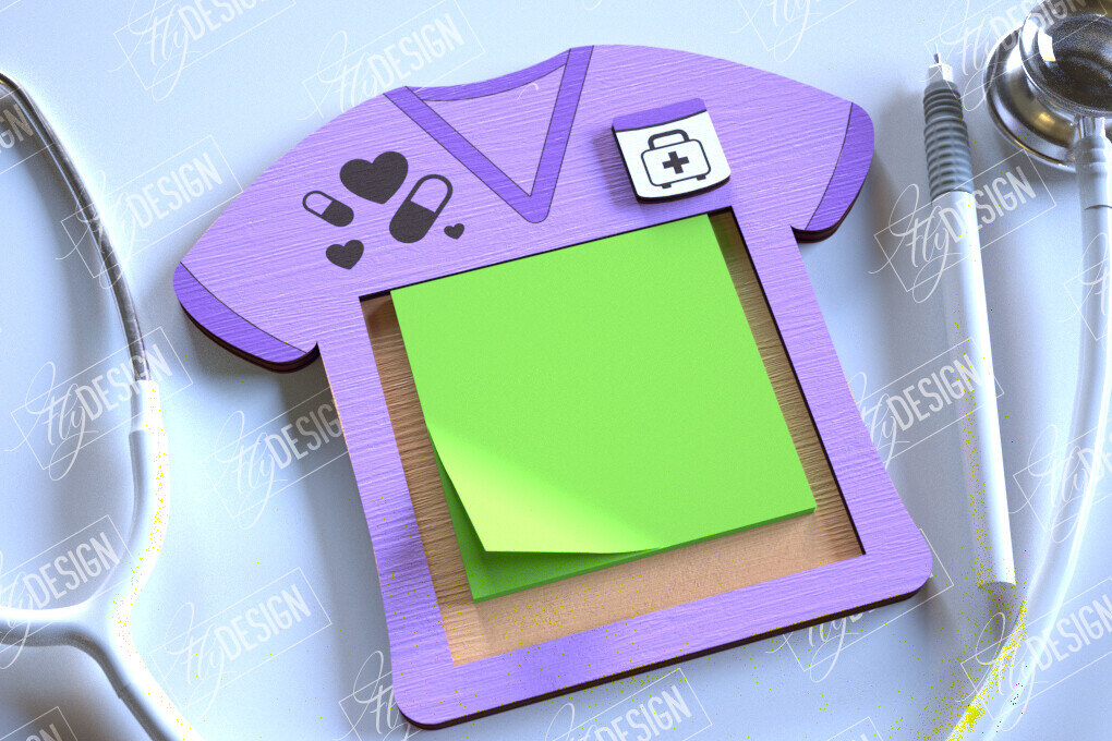 Intra απο ξύλο plywood 3mm-4mm πάχος – Εξατομικευμένη θήκη για κολλητικό σημειωματάριο νοσοκόμας Δίασταση  20x20 cm INTRAFABR-114814185