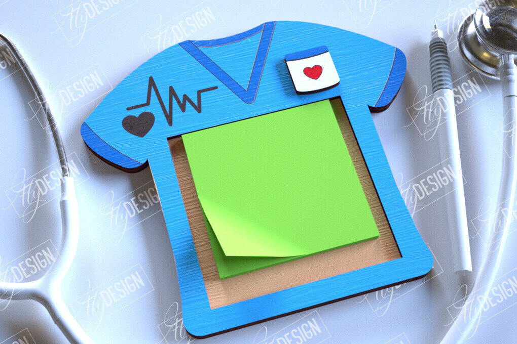 Intra απο ξύλο plywood 3mm-4mm πάχος – Εξατομικευμένη θήκη για κολλητικό σημειωματάριο νοσοκόμας Δίασταση  20x20 cm INTRAFABR-114814277