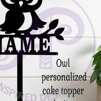 Intra απο ξύλο plywood 3mm-4mm πάχος – Προσωποποιημένο Owl Cake Topper Laser Δίασταση 20x20 cm INTRAFABR-120932905 - Image 2