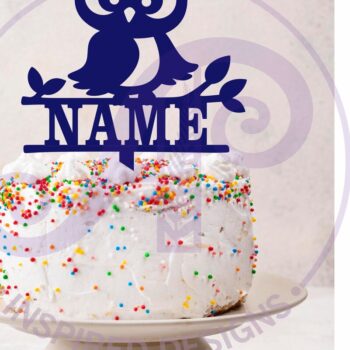 Intra απο ξύλο plywood 3mm-4mm πάχος – Προσωποποιημένο Owl Cake Topper Laser Δίασταση 20x20 cm INTRAFABR-120932905 - Image 3