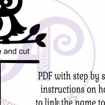 Intra απο ξύλο plywood 3mm-4mm πάχος – Προσωποποιημένο Owl Cake Topper Laser Δίασταση 20x20 cm INTRAFABR-120932905 - Image 4