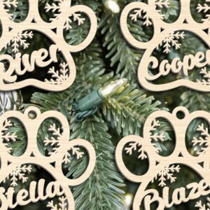 Intra απο ξύλο plywood 3mm-4mm πάχος – Προσωποποιημένο χριστουγεννιάτικο στολίδι Paw Δίασταση  20x20 cm INTRAFABR-110858179