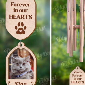 Intra απο ξύλο plywood 3mm-4mm πάχος – Εξατομικευμένο Pet Memorial Wind Chime Δίασταση  20x20 cm INTRAFABR-121914866 - Image 1