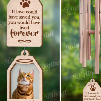 Intra απο ξύλο plywood 3mm-4mm πάχος – Εξατομικευμένο Pet Memorial Wind Chime Δίασταση  20x20 cm INTRAFABR-121915030 - Image 1