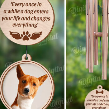 Intra απο ξύλο plywood 3mm-4mm πάχος – Εξατομικευμένο Pet Memorial Wind Chime Δίασταση  20x20 cm INTRAFABR-121915213 - Image 1