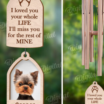 Intra απο ξύλο plywood 3mm-4mm πάχος – Εξατομικευμένο Pet Memorial Wind Chime Δίασταση  20x20 cm INTRAFABR-121915327 - Image 1