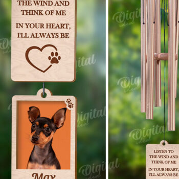 Intra απο ξύλο plywood 3mm-4mm πάχος – Εξατομικευμένο Pet Memorial Wind Chime Δίασταση  20x20 cm INTRAFABR-121915587 - Image 1