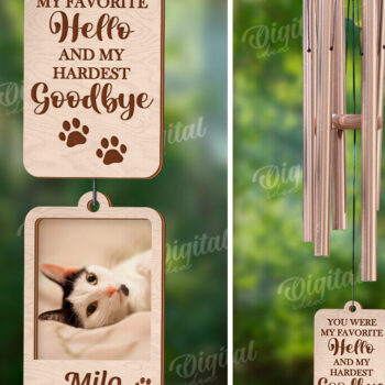 Intra απο ξύλο plywood 3mm-4mm πάχος – Εξατομικευμένο Pet Memorial Wind Chime Δίασταση  20x20 cm INTRAFABR-121915882 - Image 1