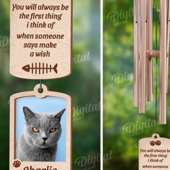 Intra απο ξύλο plywood 3mm-4mm πάχος – Εξατομικευμένο Pet Memorial Wind Chime Δίασταση  20x20 cm INTRAFABR-121916277 - Image 1