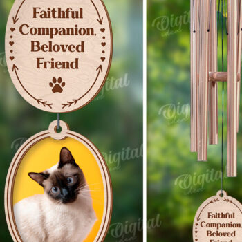 Intra απο ξύλο plywood 3mm-4mm πάχος – Εξατομικευμένο Pet Memorial Wind Chime Δίασταση  20x20 cm INTRAFABR-121916573 - Image 1