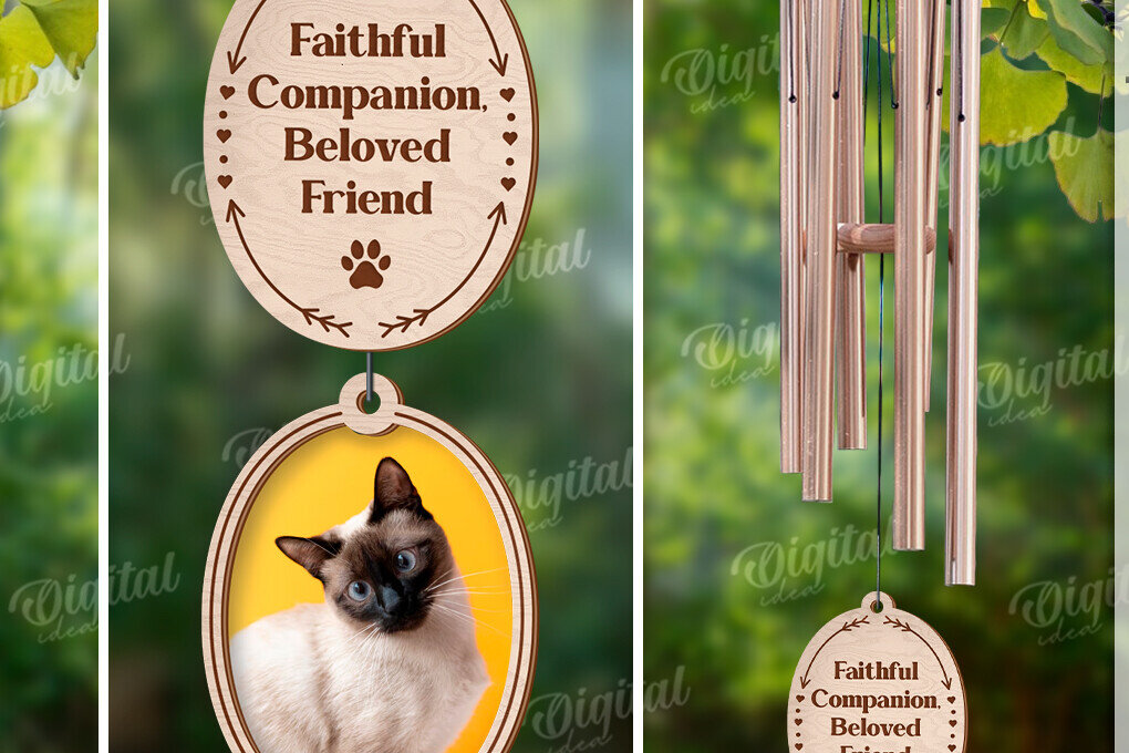 Intra απο ξύλο plywood 3mm-4mm πάχος – Εξατομικευμένο Pet Memorial Wind Chime Δίασταση  20x20 cm INTRAFABR-121916573