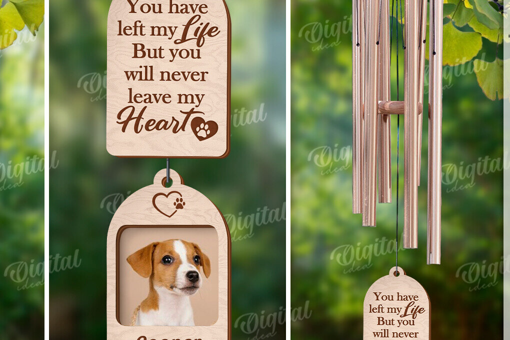 Intra απο ξύλο plywood 3mm-4mm πάχος – Εξατομικευμένο Pet Memorial Wind Chime Δίασταση  20x20 cm INTRAFABR-121914708