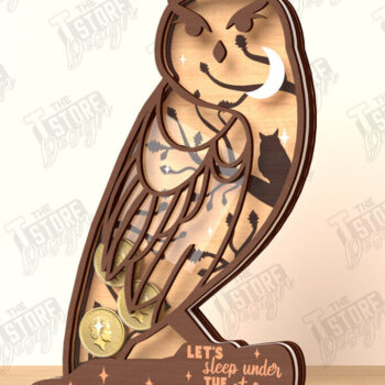 Intra απο ξύλο plywood 3mm-4mm πάχος – Εξατομικευμένη δέσμη κοπής λέιζερ Piggy Bank Δίασταση 20x20 cm INTRAFABR-122679434 - Image 6