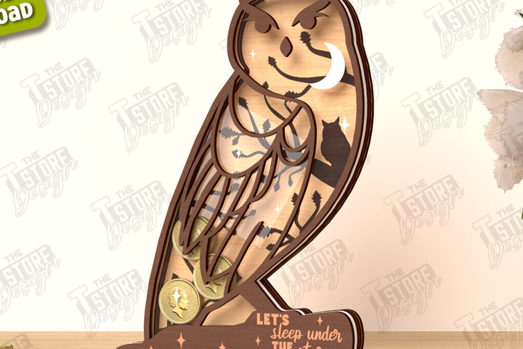 Intra απο ξύλο plywood 3mm-4mm πάχος – Εξατομικευμένη Piggy Bank | CNC Δίασταση  20x20 cm INTRAFABR-122679295