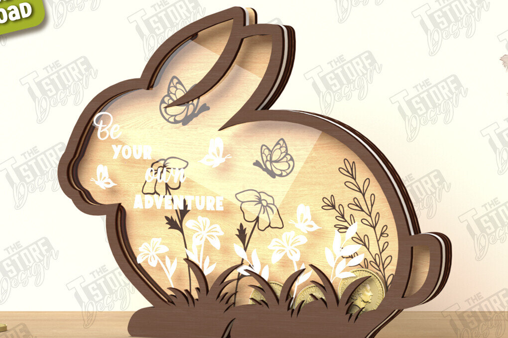 Intra απο ξύλο plywood 3mm-4mm πάχος – Εξατομικευμένη Piggy Bank | CNC Δίασταση  20x20 cm INTRAFABR-122679297