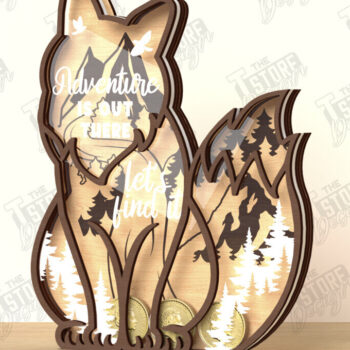 Intra απο ξύλο plywood 3mm-4mm πάχος – Εξατομικευμένη Piggy Bank | CNC Δίασταση  20x20 cm INTRAFABR-122679305 - Image 1