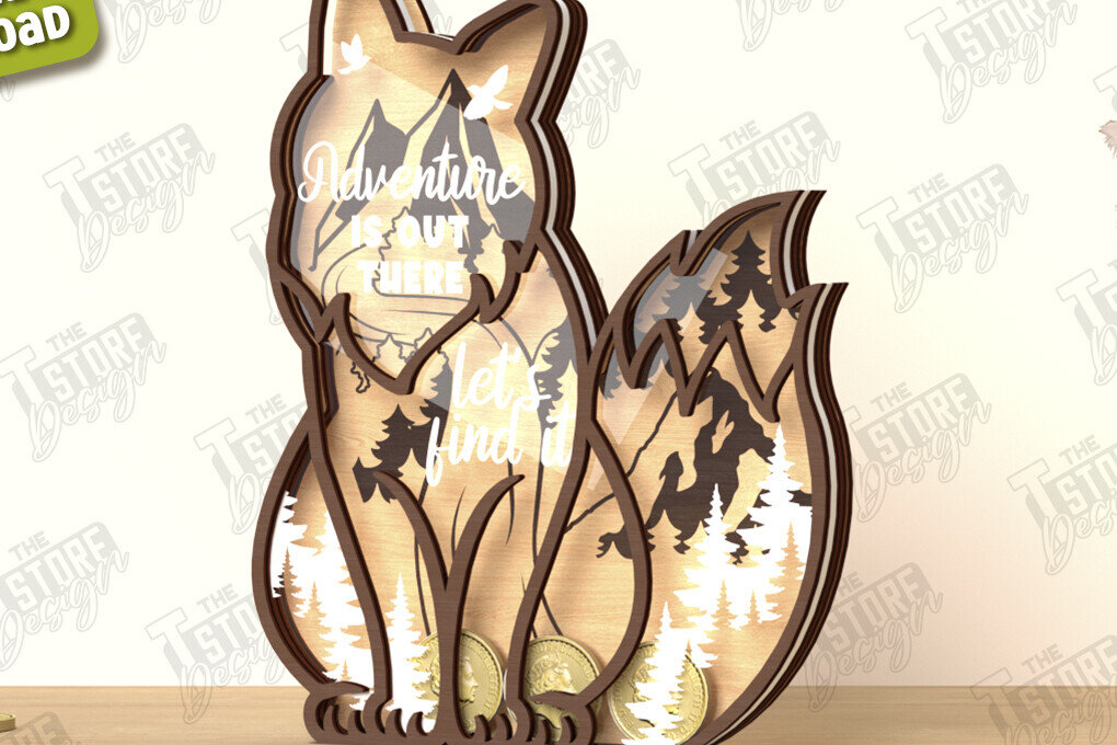 Intra απο ξύλο plywood 3mm-4mm πάχος – Εξατομικευμένη Piggy Bank | CNC Δίασταση  20x20 cm INTRAFABR-122679305