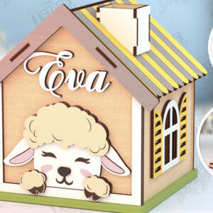 Intra απο ξύλο plywood 3mm-4mm πάχος – Personalized Piggy Bank |Πρόβατα Δίασταση  20x20 cm INTRAFABR-120841444