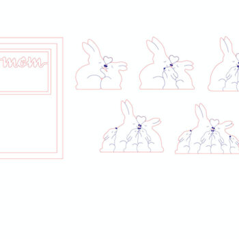 Intra απο ξύλο plywood 3mm-4mm πάχος – Εξατομικευμένη διακόσμηση Rabbit Family Stand Δίασταση 20x20 cm INTRAFABR-117970316 - Image 5