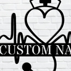 Intra απο ξύλο plywood 3mm-4mm πάχος – Εξατομικευμένη  επιγραφή RN Nurse Heart Δίασταση  20x20 cm INTRAFABR-106328240