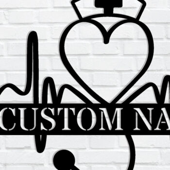 Intra απο ξύλο plywood 3mm-4mm πάχος – Εξατομικευμένη  επιγραφή RN Nurse Heart Δίασταση  20x20 cm INTRAFABR-106328240 - Image 1