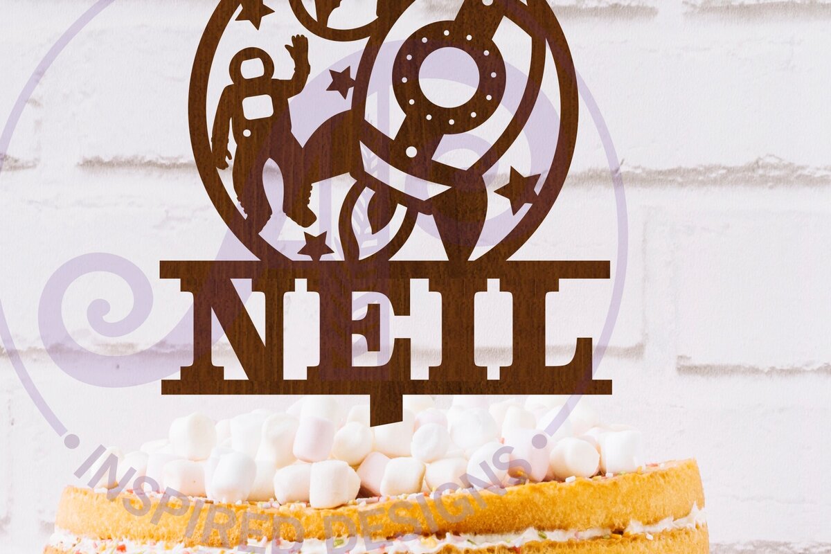 Intra απο ξύλο plywood 3mm-4mm πάχος – Εξατομικευμένο Rocket Ship Cake Topper Δίασταση  20x20 cm INTRAFABR-125004448